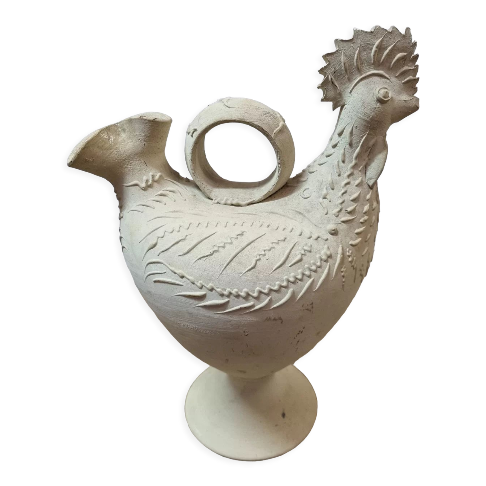 Spanish ceramic rooster pitcher 1980