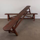 Pair of rustic benches 220 cm