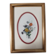 Framed antique botanical engraving with gilded wall frame