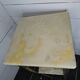 Bedside table in patinated iron, brass and marble tops