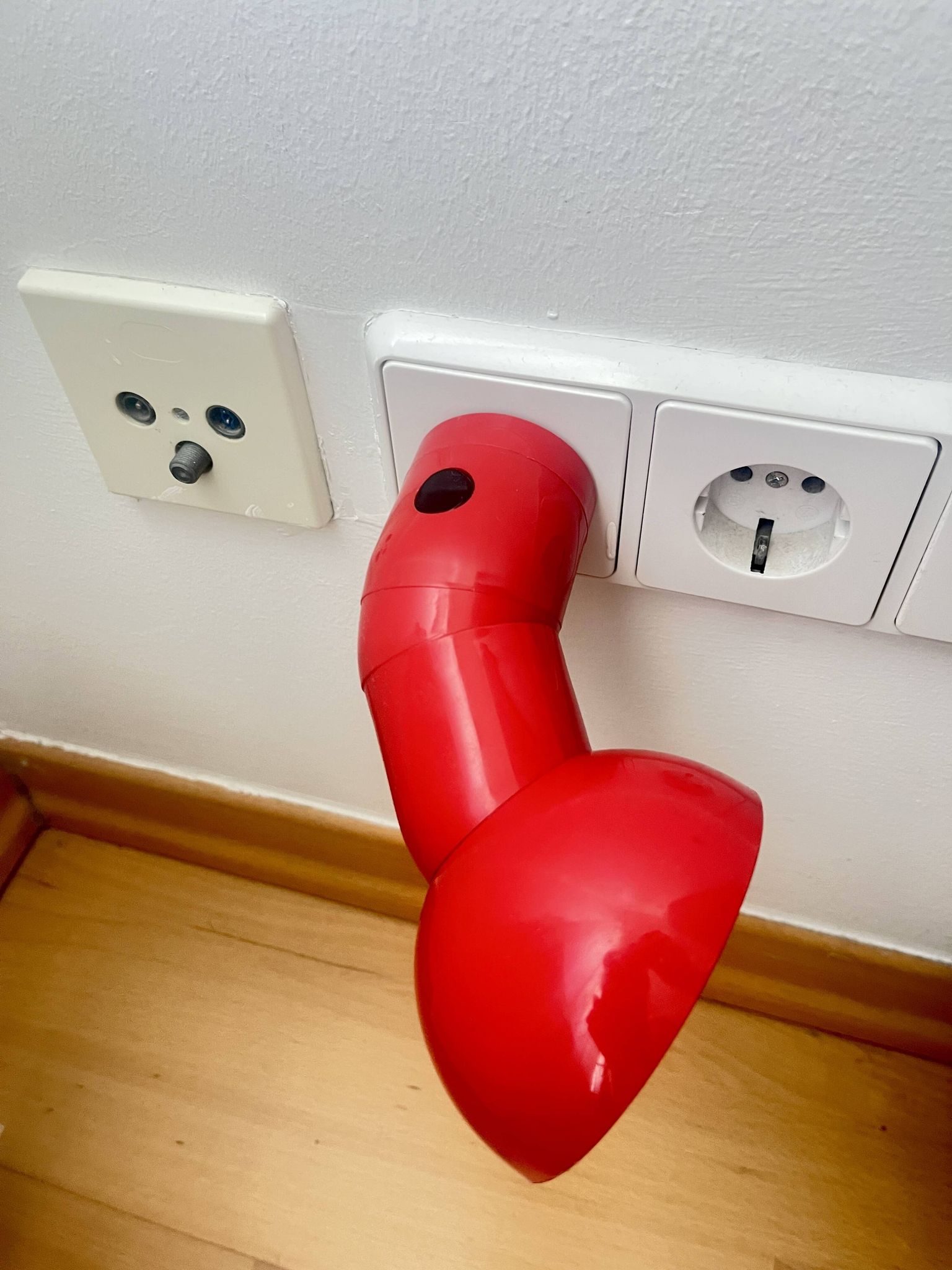 Vintage Danska Red Robot Wall Lamp, Space Age DL Lampen, 1970s Denmark