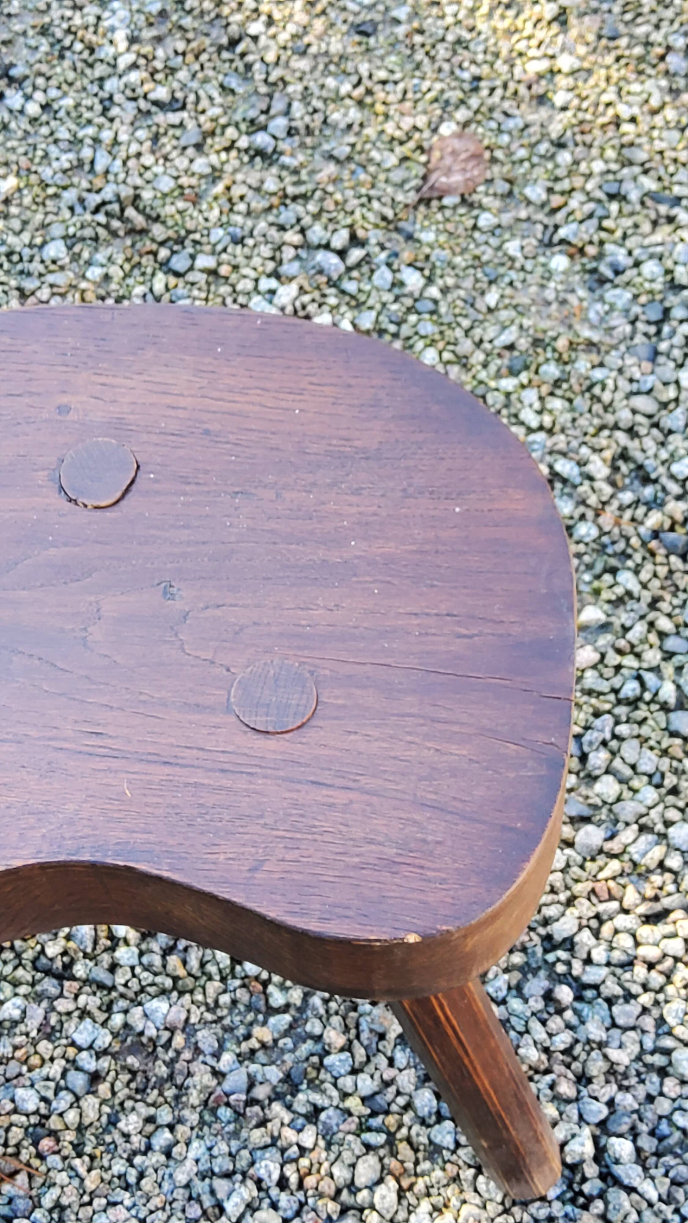 Pair of vintage shepherd stools in solid oak