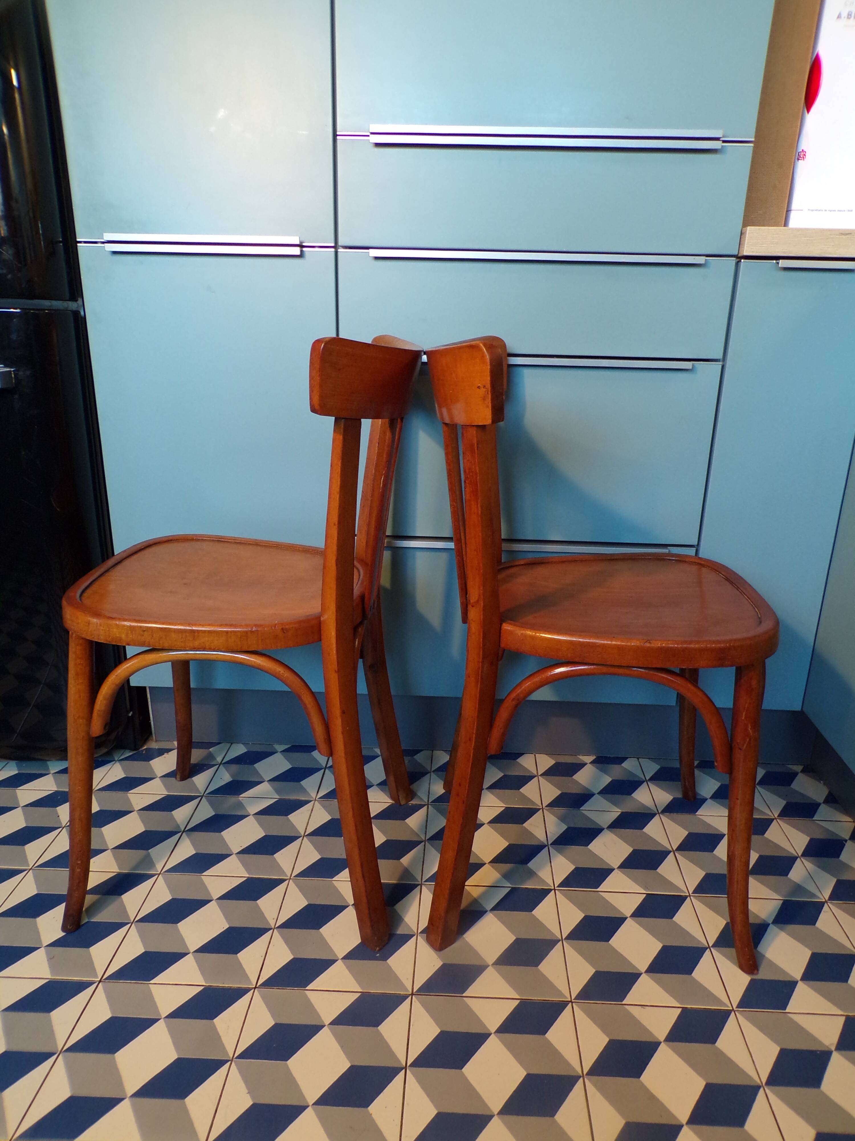 Paire de chaises de bistrot vintage