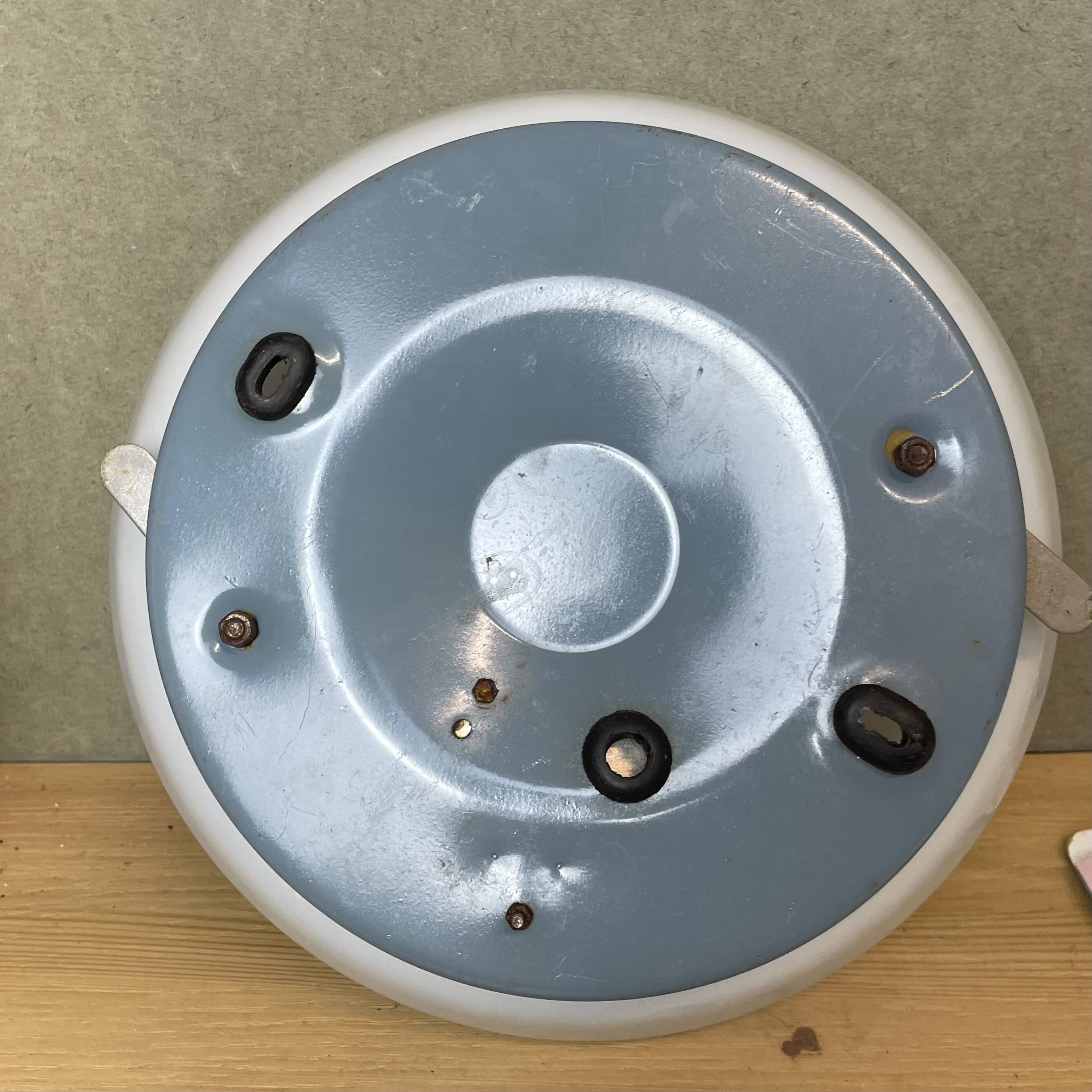 Art Deco White Glass Round Ceiling or Wall lamp