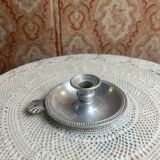 Silver aluminum hand candle holder