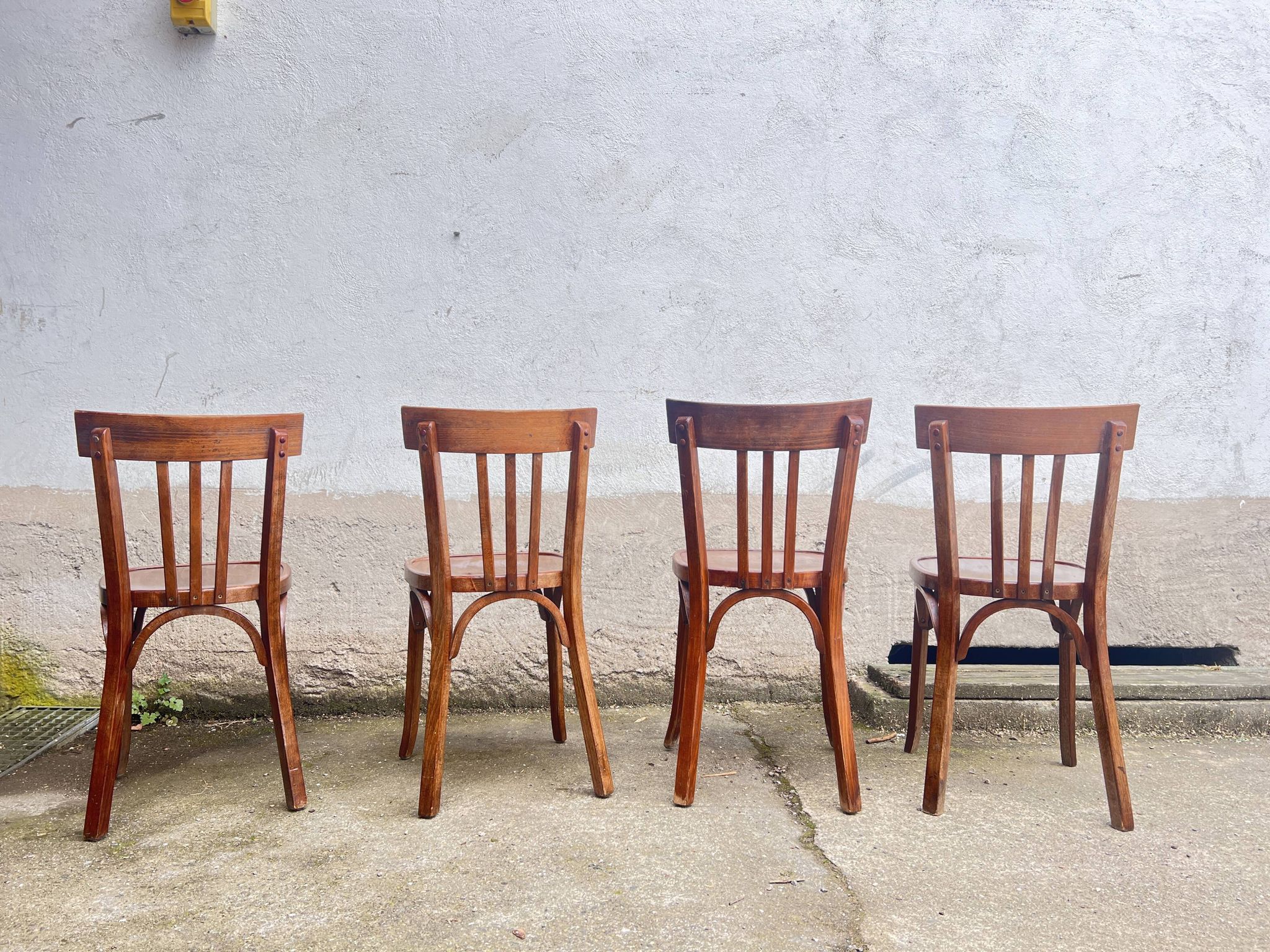 Lot 4 baumann chairs - bistro bar brasserie bohème vintage 1950 old
