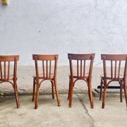 Lot 4 baumann chairs - bistro bar brasserie bohème vintage 1950 old