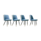 Set of 4 italian dining chairs with brass feet, 1950s