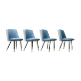 Set of 4 italian dining chairs with brass feet, 1950s