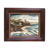 Huile sur toile : bord de mer