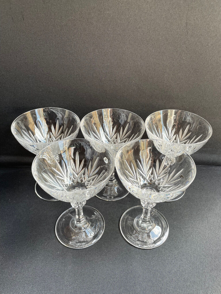 Champagne Glasses (5) - Mid-century modern - Crystal