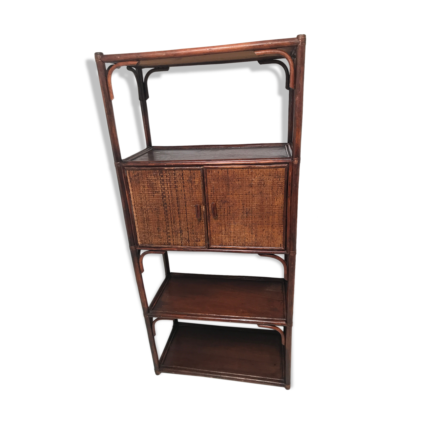 Library Vintage bamboo shelf colonial style