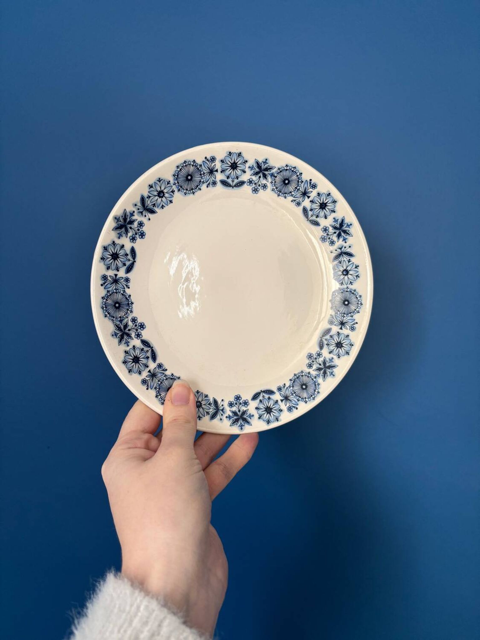 Set of 6 dessert plates Lunéville Blue Flowers – Vintage crockery