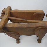 Jouet ancien dejou attelage old french wooden toy 50s