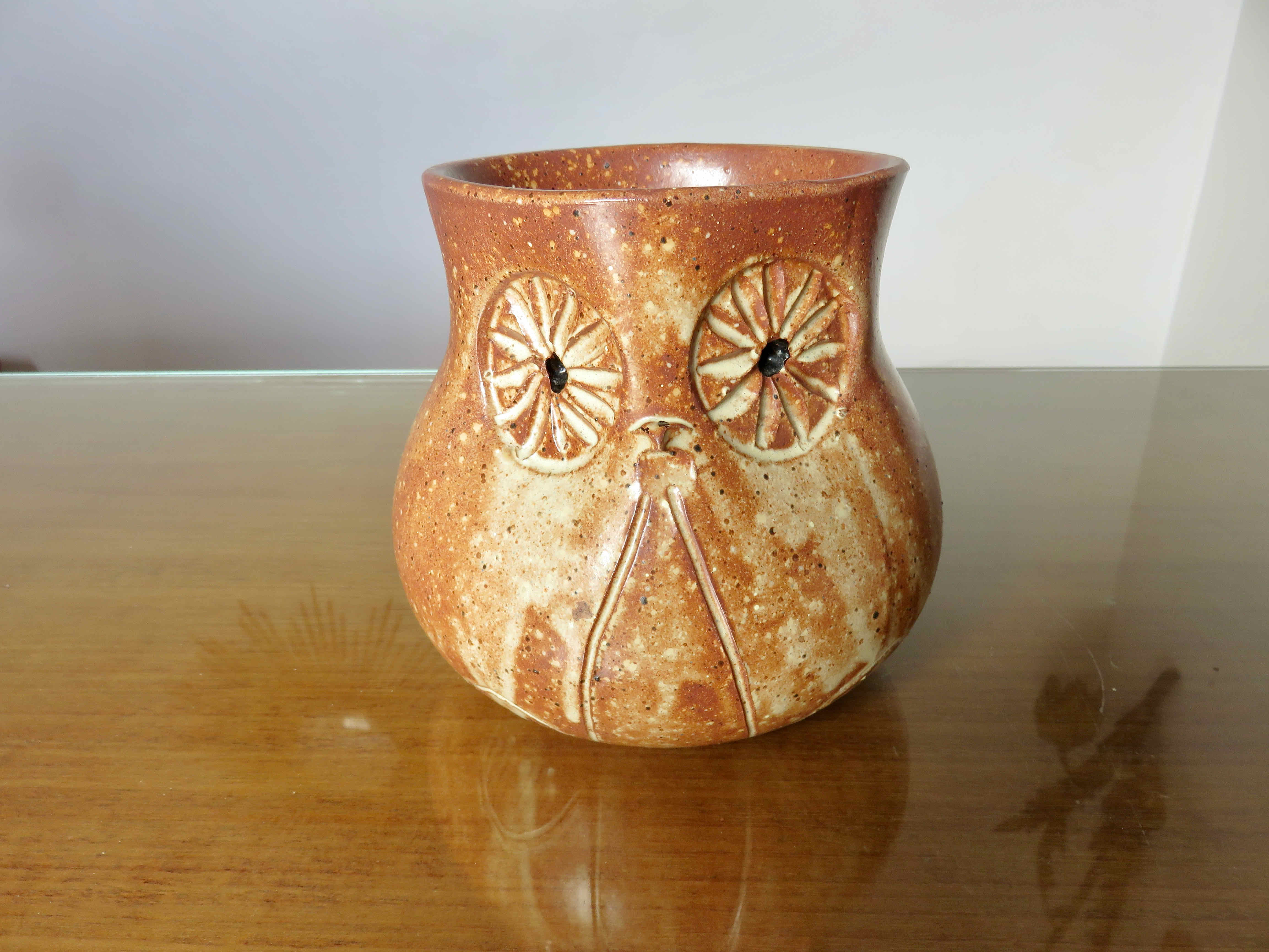 “hibou” stoneware pot cover from the 50s and 60s