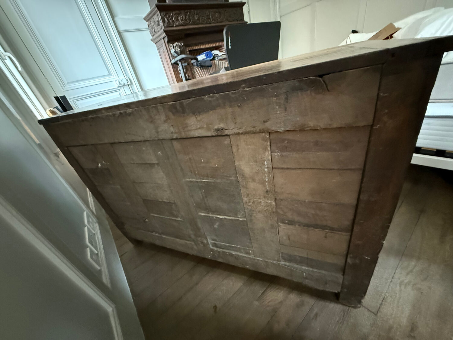 Large Louis-Philippe chest of drawers in solid oak - 140 cm