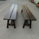 Paire de bancs anciens en bois massif