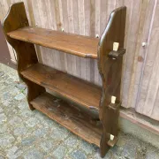 Rustic solid wood wall shelf 76x86cm 3 levels 1970