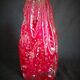 Mouth-blown rock crystal vase, red, Glassworks Ingrid, Germany