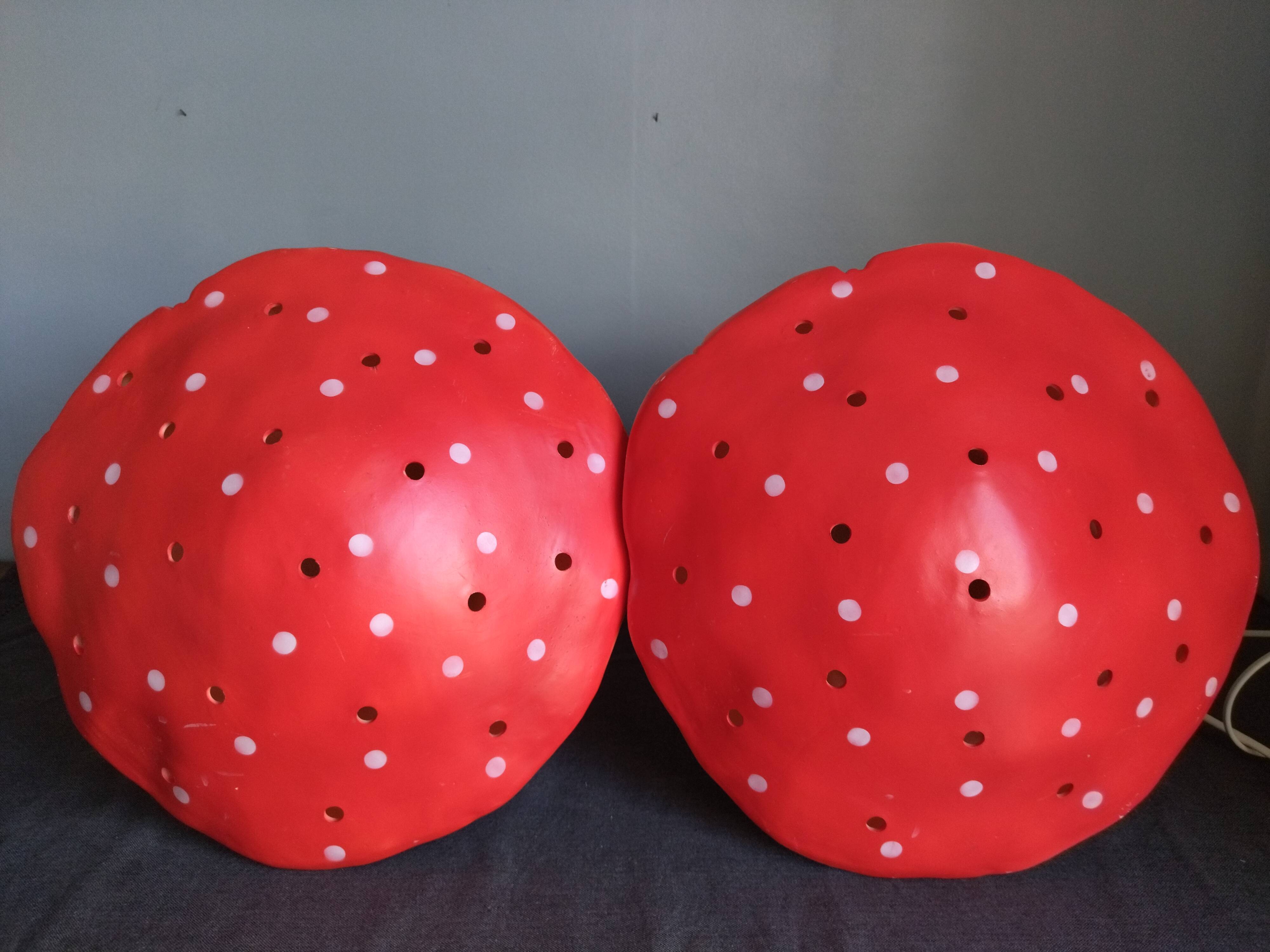 Paire de lampes champignon Heico vintage