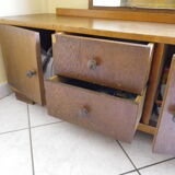 Art deco boat dressing table with large mirror 1940s