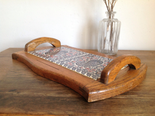 Wood ceramic platter
