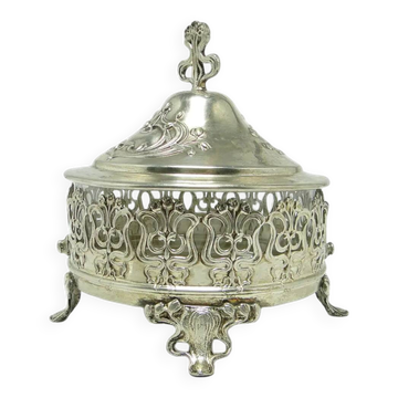 Bonbonniere, Art Nouveau, silver-plated brass, Germany, early 20th century