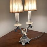 Lampe bougeoir blanc baroque