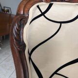 Fauteuil / chauffeuse Style Napoleon 3 en acajou