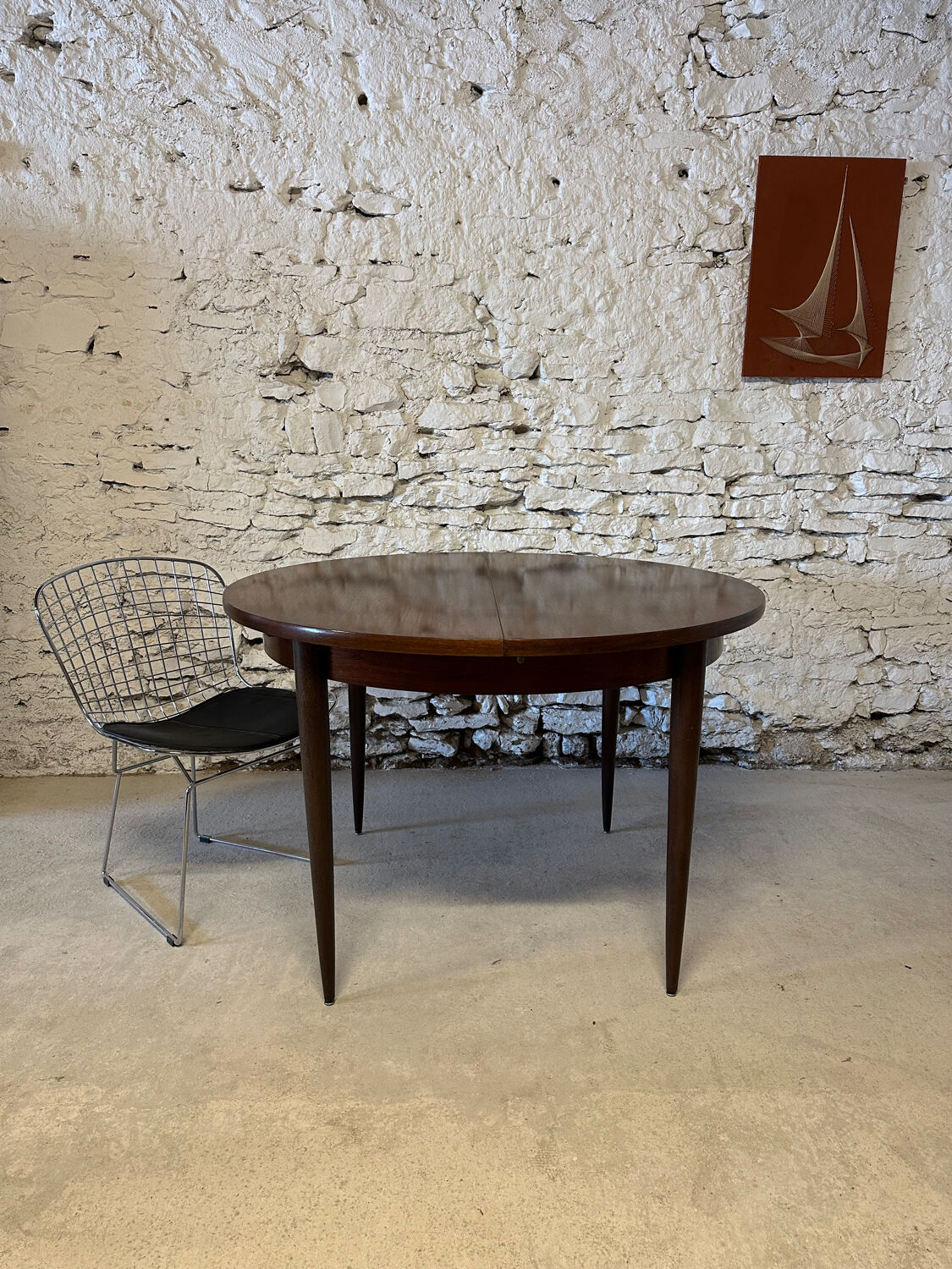 Vintage rosewood extendable dining table