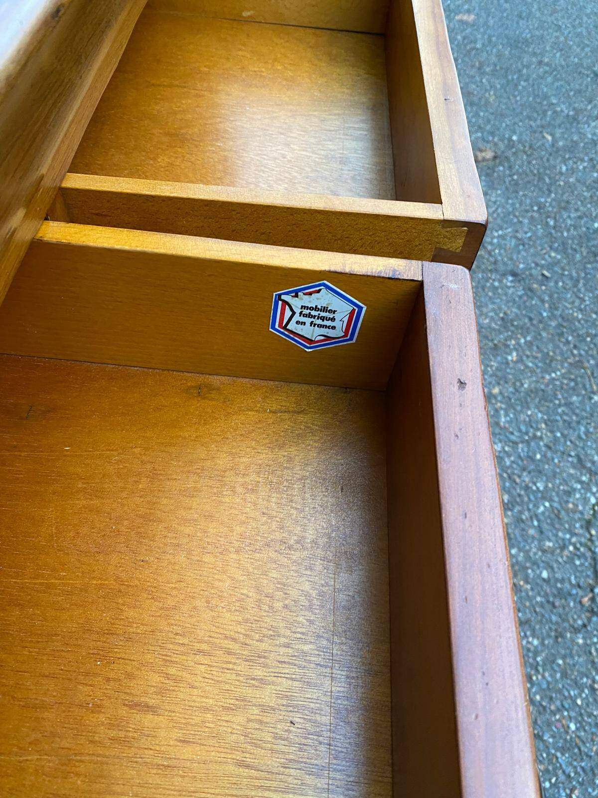 20th century solid oak satin wood sideboard