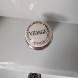 Set of a sink and its retro ceramic splashback.