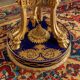 Antique gilded bronze and porcelain tripod, France, 19th century