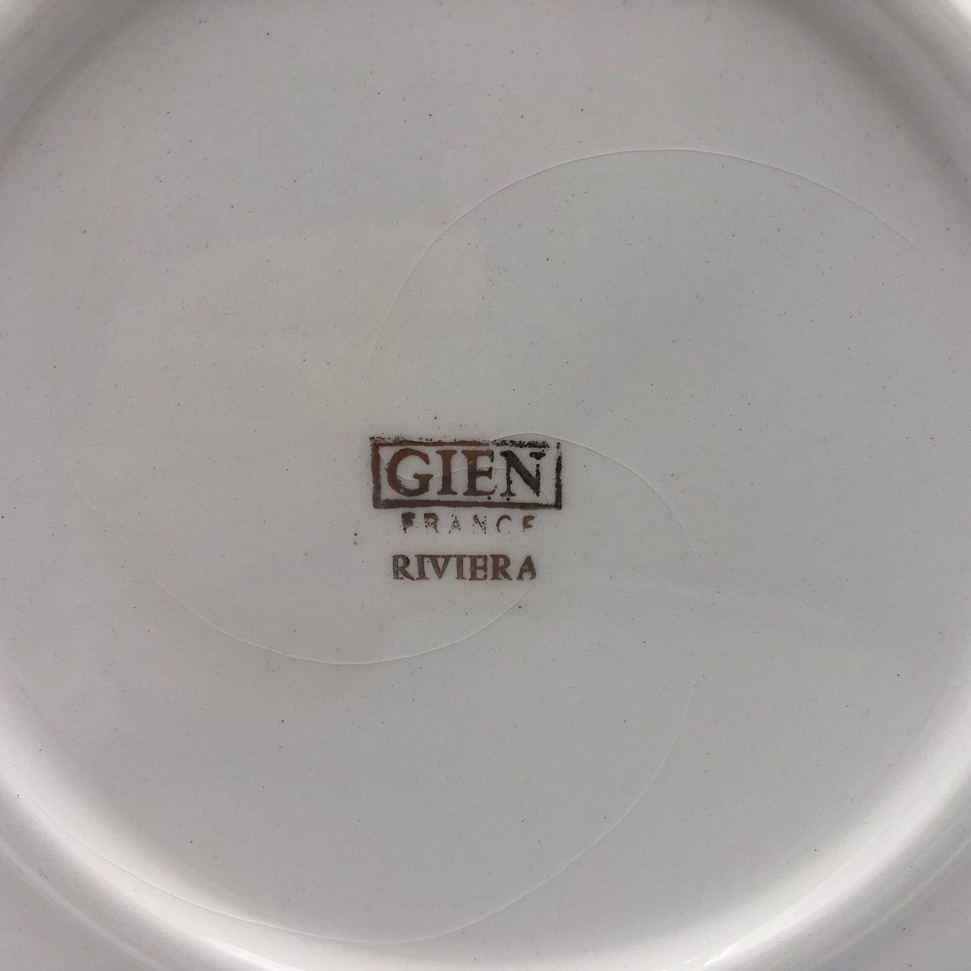 Gien - Riviera model, 6 dessert plates with serving dish.