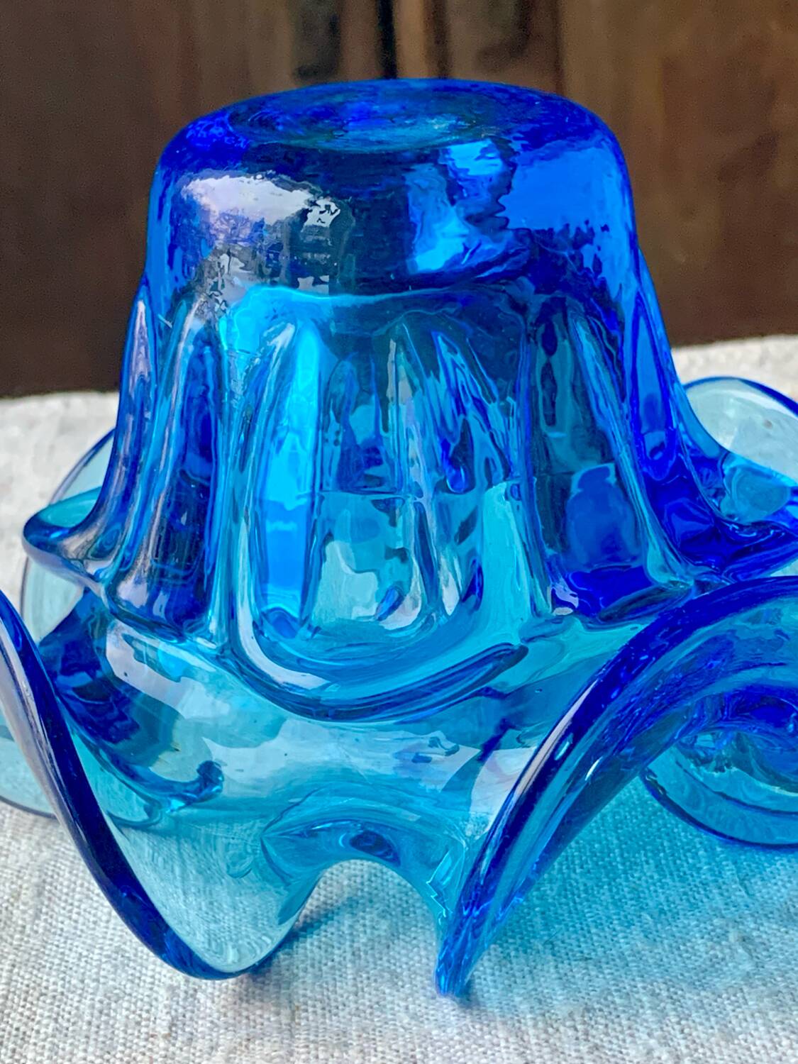 Vintage blue Murano glass catchall