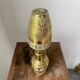 Duo of embossed brass vases