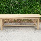 Solid oak farm table raw wood