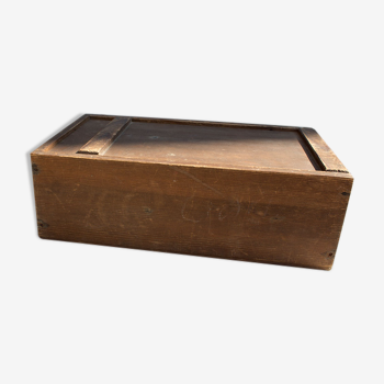 Old box tray with slippery lid 35 cm wide