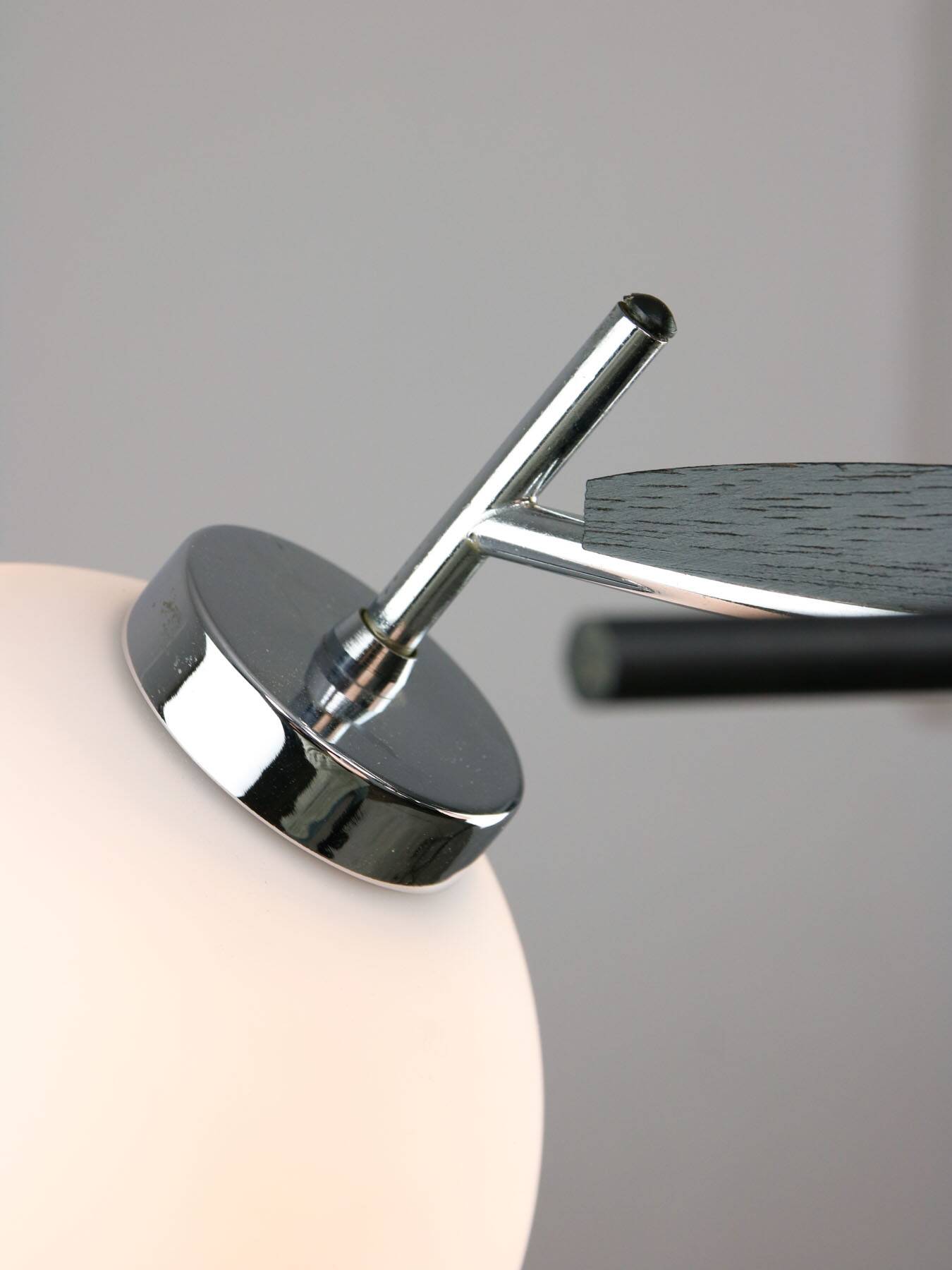 Space Age Italian Chrome and Opaline Chandelier, 1970s