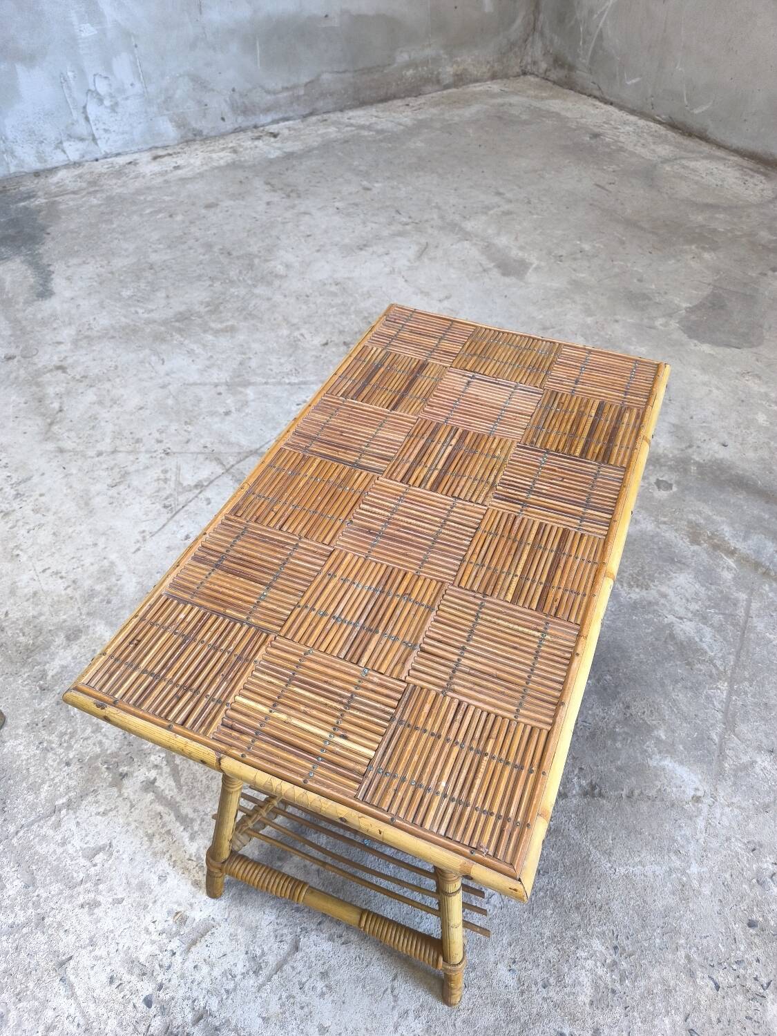 Vintage rattan coffee table