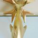 Door knocker with stopper and Maltese cross, solid brass dolphin