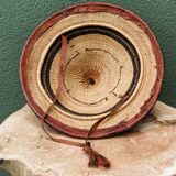 Lot de 3 chapeaux de paille et cuir, peuple Peul, Mali