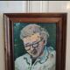 Gouache on framed cardboard "Old man with glasses", V. Lod (20th century)