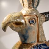 vase / zoomorphic sculpture "INCAS bird N°3225" ceramic stoneware 1950s