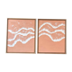 Tableaux relief vagues corail blanc