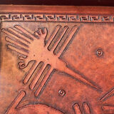 Wood and leather tray