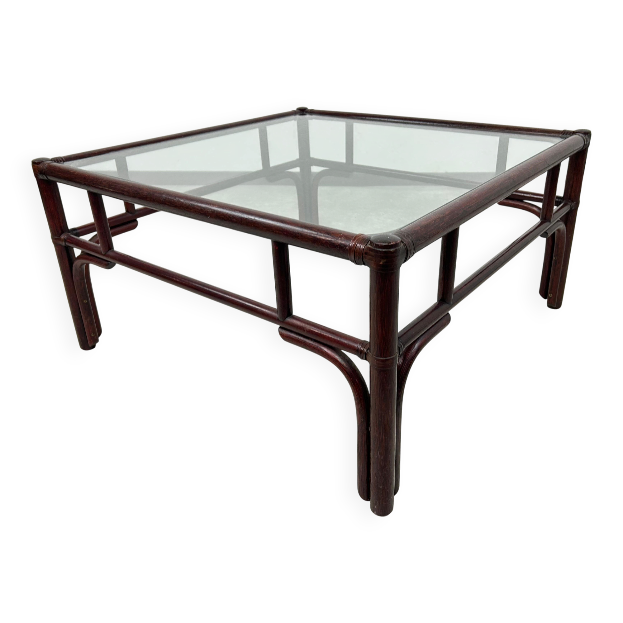 Table basse en bambou moderne du milieu du siècle par Gervasoni