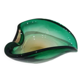 Ashtray, green-brown glass, designed by E. Beranek, Škrdlovice, Czechoslova