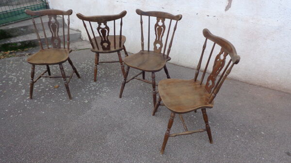 Set de 4 chaises type western