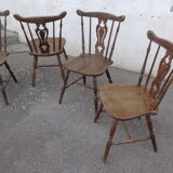 Set de 4 chaises type western